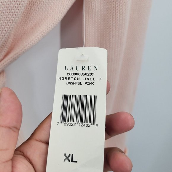 Lauren Ralph Lauren XL Bashful Pink Open Cardigan Moreton Hall Collection NWT - Picture 5 of 9